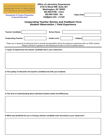 15855956-fieldwork-feedback-form-for-cooperating-teacher-gwu