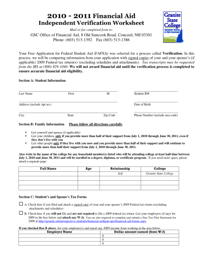 15888778-independent-verification-worksheet-granite-state-college-granite