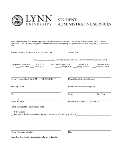 16019752-federal-direct-parent-plus-loan-request-form-lynn-university-lynn