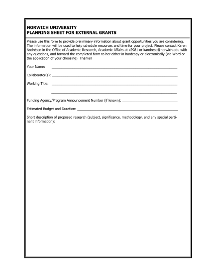 16056933-planning-sheet-for-external-grants-norwich-university-norwich