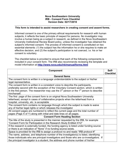 16059077-consent-form-checklist-nova-southeastern-university-nova