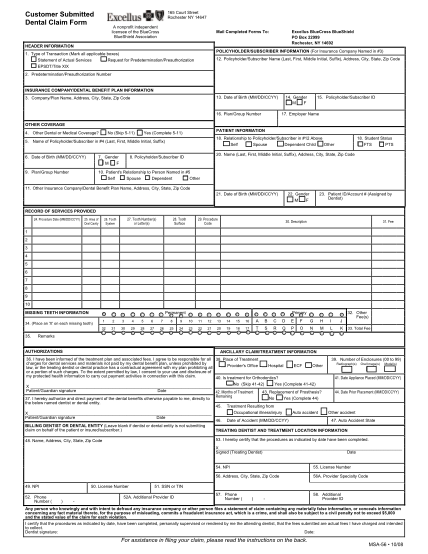 16070809-fillable-excellus-blue-cross-blue-shield-po-box-22999-rochester-ny-zip-code-form-paulsmiths