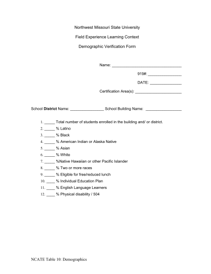 16085837-fillable-northwest-missouri-state-university-demographics-form-nwmissouri