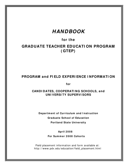 16094905-handbook-for-the-graduate-teacher-education-program-pdx