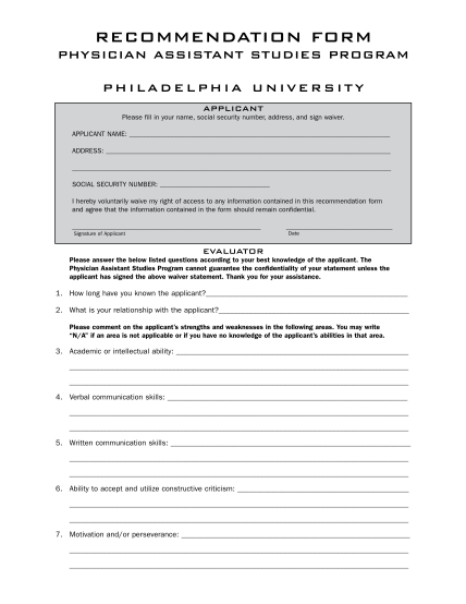 16114829-fillable-philadelphia-university-recommendation-form-philau