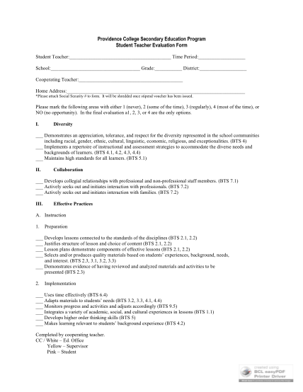 16151919-student-teacher-evaluation-form-providence-college-providence