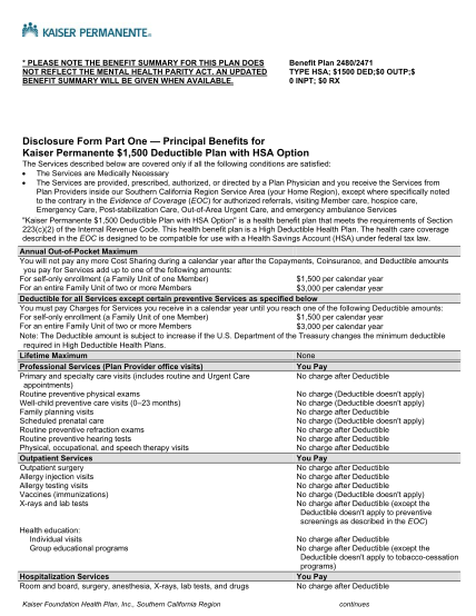 16155596-disclosure-form-part-one-principal-benefits-for-kaiser-stmarys-ca