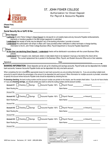 16172976-authorization-for-direct-deposit-form-pdf-st-john-fisher-college-sjfc