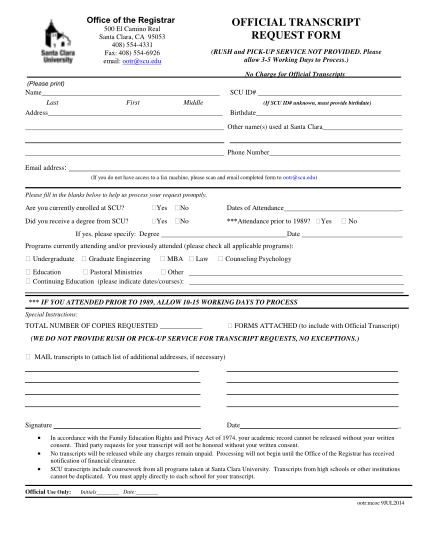110 transcript release form template - Free to Edit, Download & Print ...