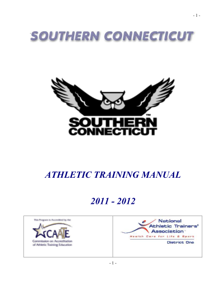 16230550-1-athletic-training-manual-2011-2012-1-3-table-of-contents-forward-taking-pride-in-your-future-southernct