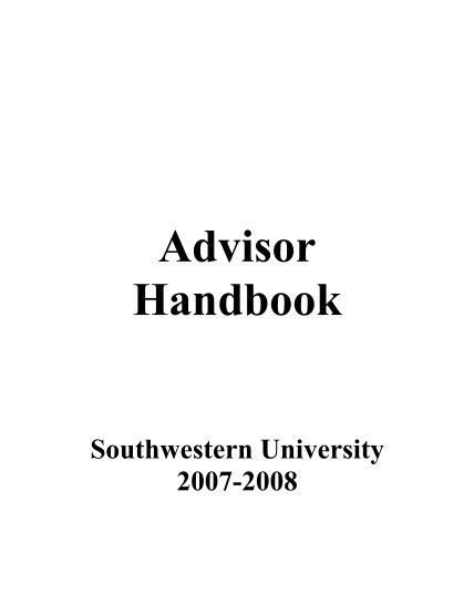 16280950-advisor-handbook-for-faculty-southwestern-university-southwestern