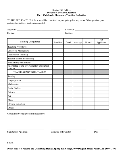 52 Teacher Evaluation Form Template Page 4 Free To Edit Download And Print Cocodoc 7305