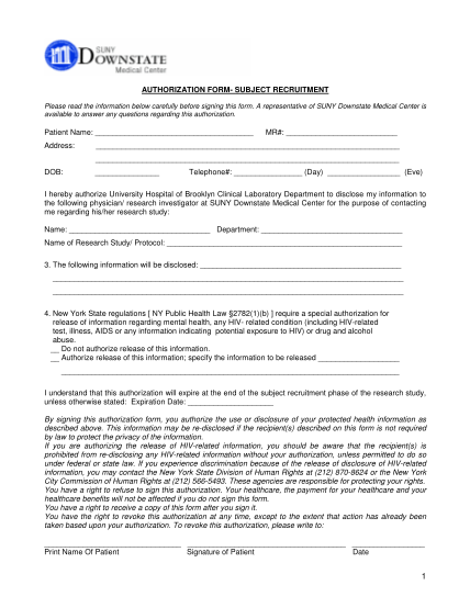 16335933-fillable-suny-downstate-medical-records-authorization-form-downstate