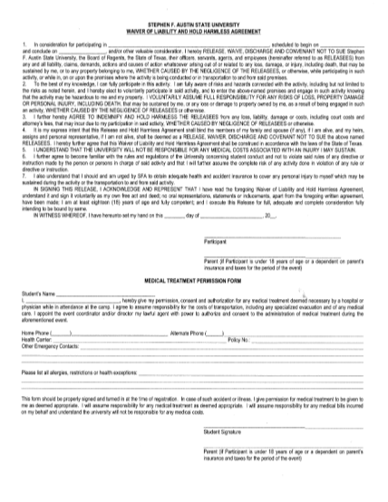 16342289-fillable-waiver-of-liability-and-hold-harmless-agreement-sfa-form-sfasu