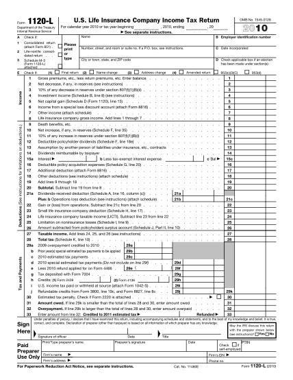 1651777-f1120l-2010-form-1120-l-us-life-insurance-company-income-tax-return-irs-tax-forms--2010