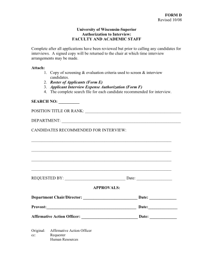 16543486-form-d-authorization-to-interview-university-of-wisconsin-superior-uwsuper