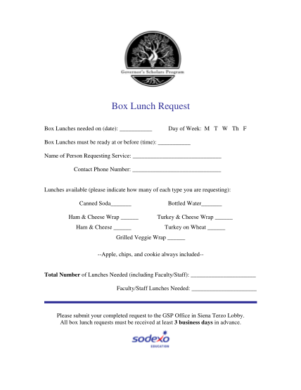 16552949-box-lunch-request-form