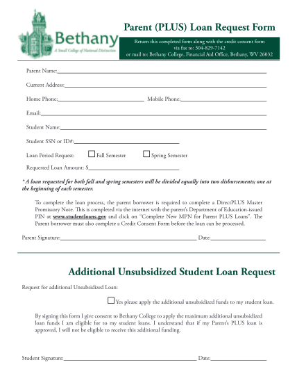 16563784-parent-plus-loan-request-form-additional-bethany-college-bethanywv