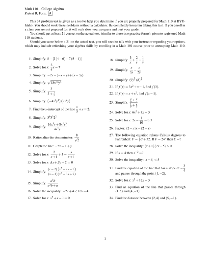 16641168-fillable-college-algebra-pretest-form-byui