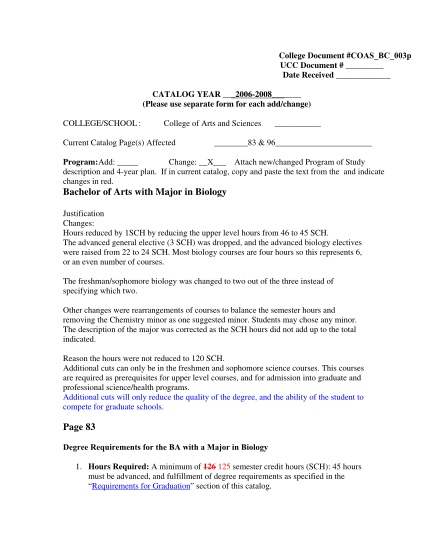 17265171-college-document-coas-bc-003p-ucc-document-date-received-catalog-year-20062008-please-use-separate-form-for-each-addchange-collegeschool-college-of-arts-and-sciences-current-catalog-pages-affected-83-ampamp-tamiu