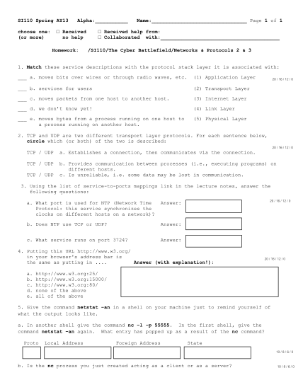 SI110: Internet & Protocols 1