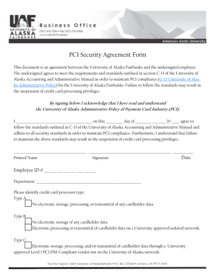 17305792-pci-security-agreement-form-university-of-alaska-fairbanks-uaf