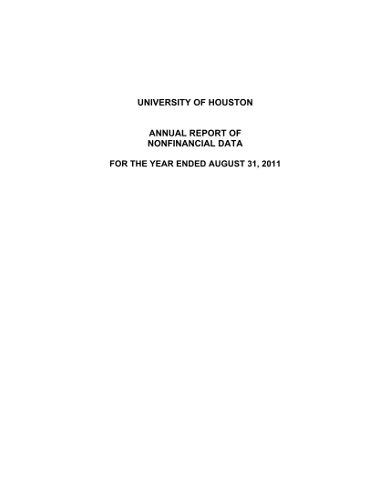 17402242-fy11-annual-report-of-nonfinancial-data-university-of-houston-report-required-by-texas-govt-code-annotated-sec-21010115-uh