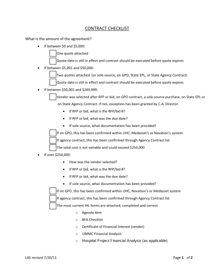 17535210-contract-checklist-university-of-mississippi-medical-center-umc