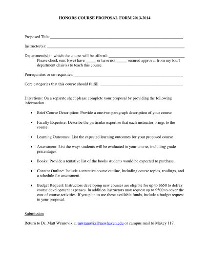 17568192-honors-course-proposal-form-university-of-new-haven-newhaven
