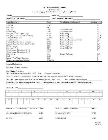 17607743-hrm-64-leave-request-form-university-of-north-texas-health-hsc-unt