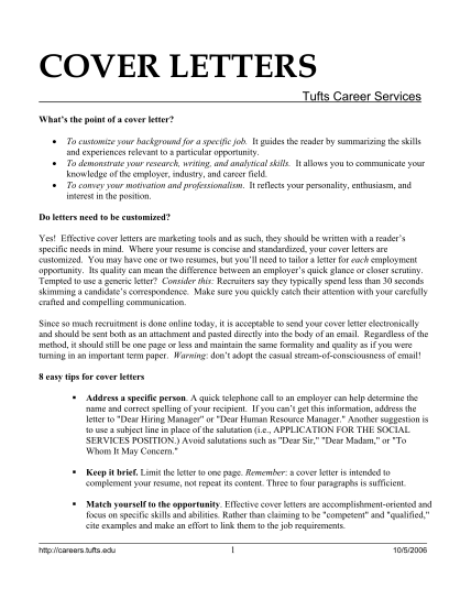 17 general cover letter no specific job - Free to Edit, Download ...