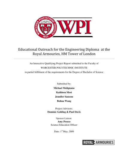 17765810-educational-outreach-for-the-engineering-diploma-at-the-royal-armouries-hm-tower-of-london-an-interactive-qualifying-project-iqp-report-wpi