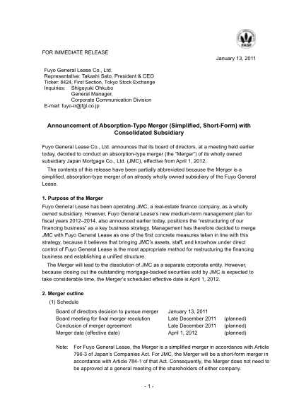 18668281-announcement-of-absorption-type-merger-simplified-short-form-fgl-co