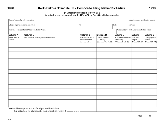 187366-schd-cf-1998-north-dakota-schedule-cf--composite-filing-method--state-north-dakota-nd
