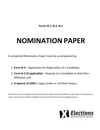 18904419-nomination-paper-forms-n-1-n-2-n-elections-newfoundland-and