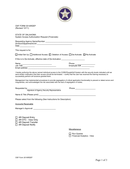 189269-osfform301ardep-_systemaccessre-quest-osf-form-301ardep-access-request-form--ok--gov-state-oklahoma-ok