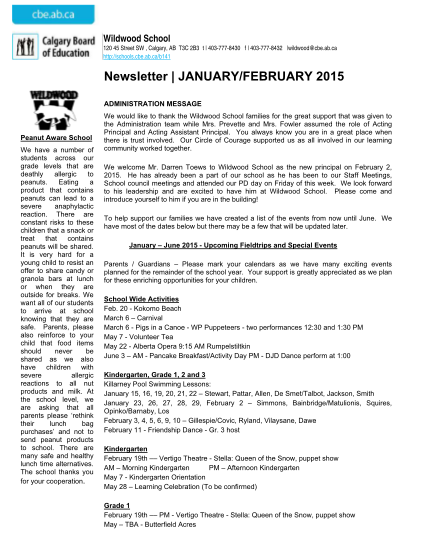 19009113-january-february-2012-newsletter-calgary-board-of-education
