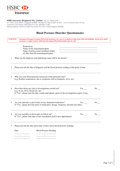 19133969-blood-pressure-disorder-questionnaire-hsbc-insurance-singapore-insurance-hsbc-com