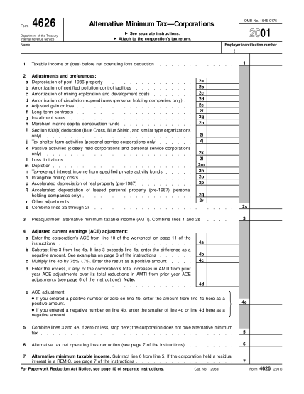 Form 4626 Fillable Form - Printable Forms Free Online