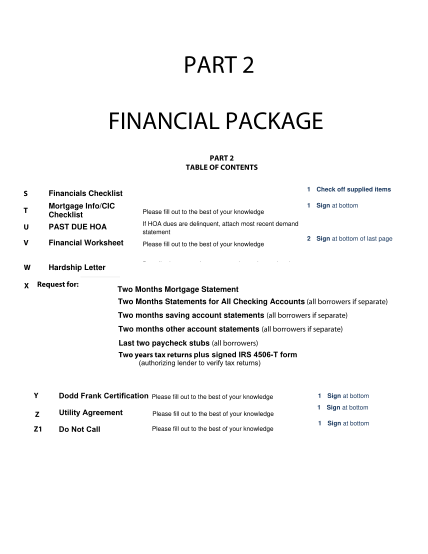 19238659-part-2-financial-package-part-2-table-of-contents-1-check-off-supplied-items-s-financials-checklist-t-mortgage-infocic-checklist-please-fill-out-to-the-best-of-your-knowledge-u-past-due-hoa-if-hoa-dues-are-delinquent-attach-most-recen