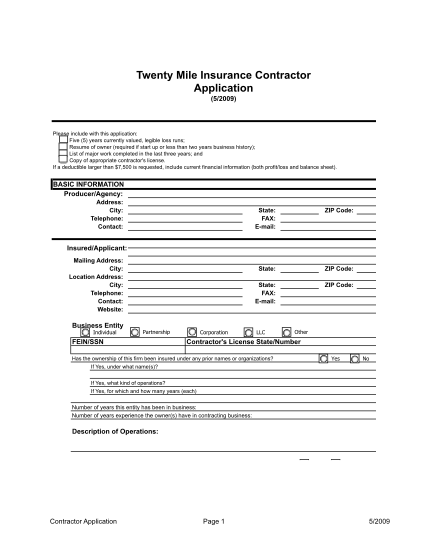 19295503-fillable-2009-twenty-mile-insurance-contractor-application-form