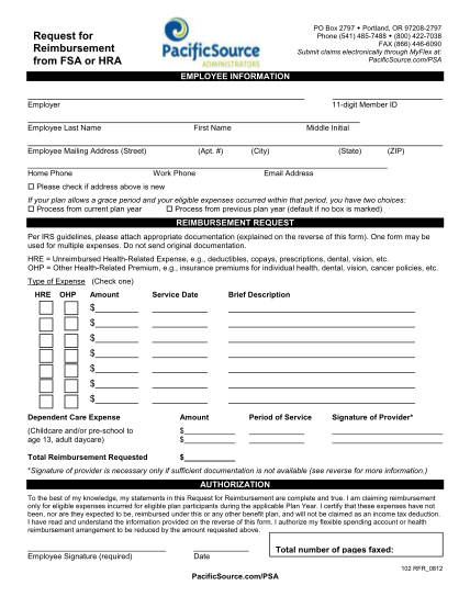 19413353-fillable-request-for-reimbursement-from-fsa-pacific-source-form-cityofalbany