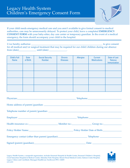 19413522-fillable-legacy-health-system-childrens-emergency-consent-form