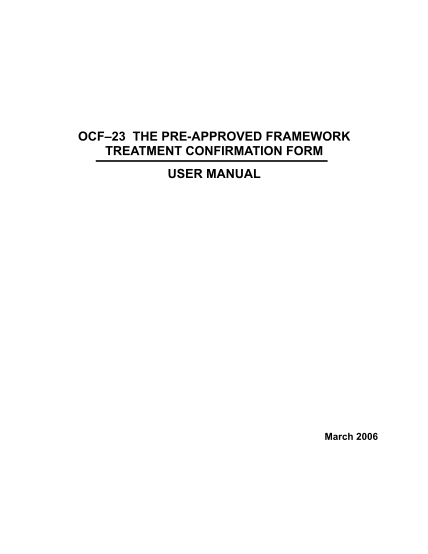 19534154-ocf-23-the-pre-approved-framework-treatment-confirmation-form-user-manual-march-2006