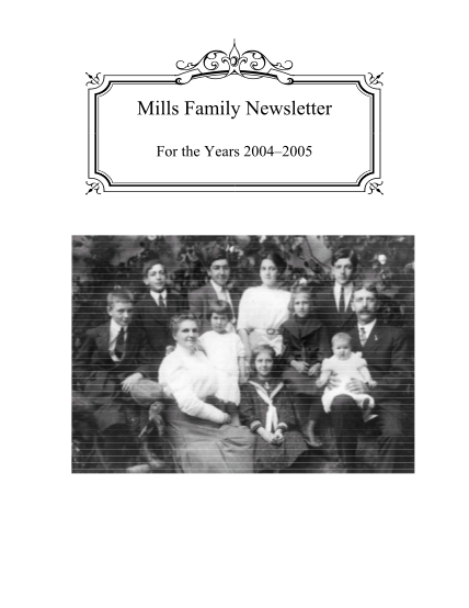 19558527-mills-family-newsletter-2005-mills-family-reunion-website