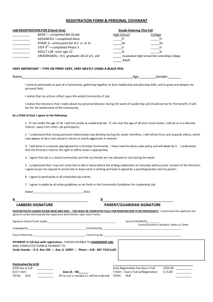 19614116-2012-registration-form-and-covenant-leadership-lab