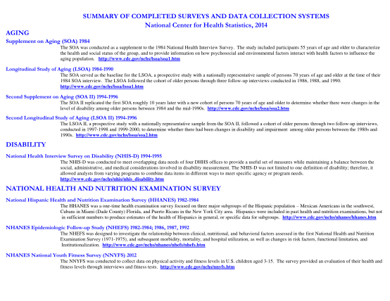 19672-factsheet_summa-ry2-summary-of-completed-surveys-and-data-collection-cdc-centers-for-disease-control-and-prevention-forms-applications-and-grants-cdc