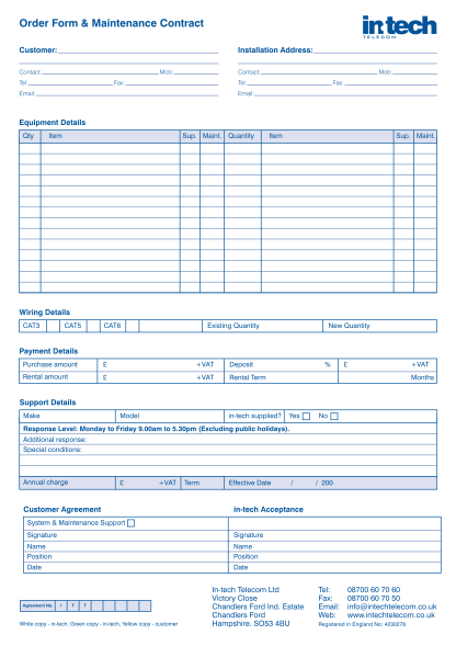 19713739-order-form-amp-maintenance-contract-intech-telecom