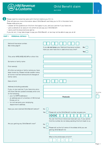 21 Child Benefit Claim Form Page 2 Free To Edit Download Print 