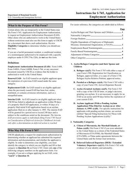 20020-i-765instr-instructions-for-application-for-employment-authorization-united-states-citizen-and-immigration-services-uscis-fillable-forms-nd-applications-uscis